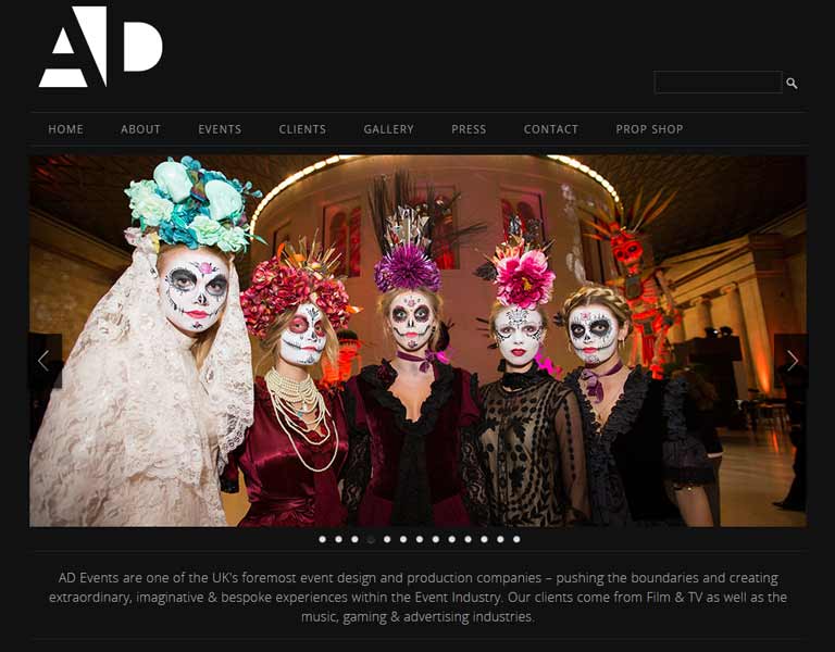 WordPress site for an international events company based in Londonr