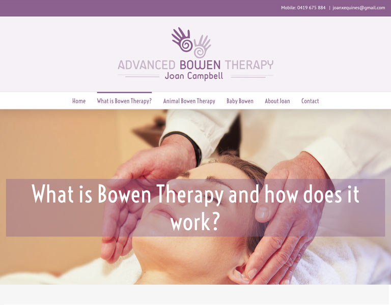 WordPress site for a Bowen Therapist website